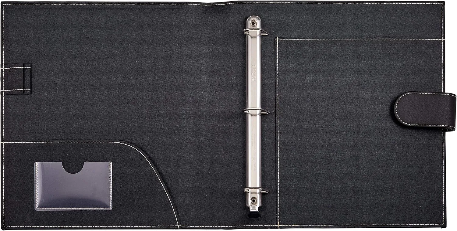It's Academic Executive Faux Leather Portfolio Folder, Black