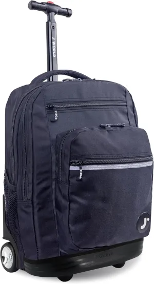 J World New York Sundance Rolling Backpack Girl Boy Roller Bookbag, Black, 20 Inch