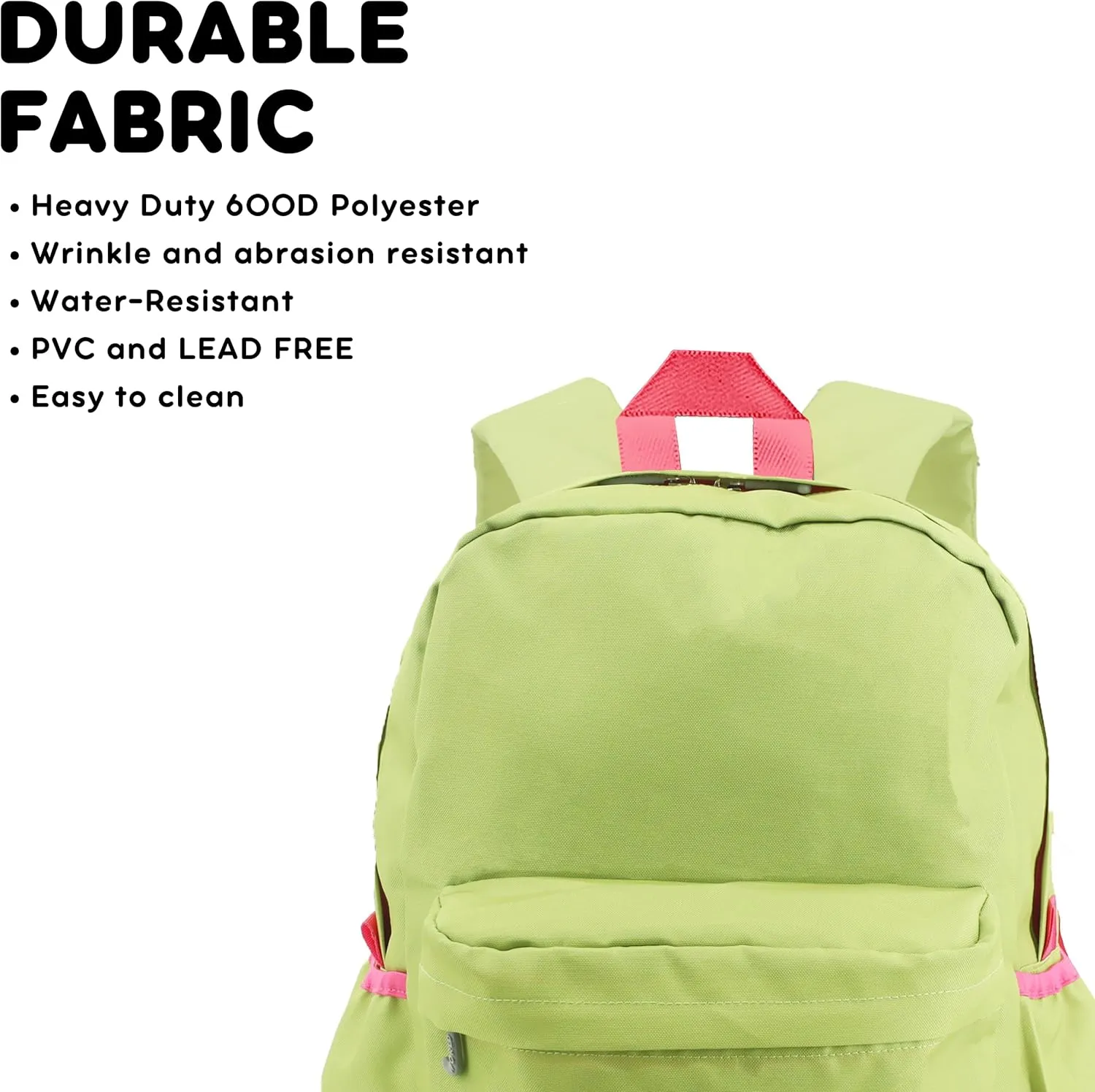 J World New York Unisex Kid's Oz School Backpack for Girls Boys. Cute Bookbag, Celery, One Size