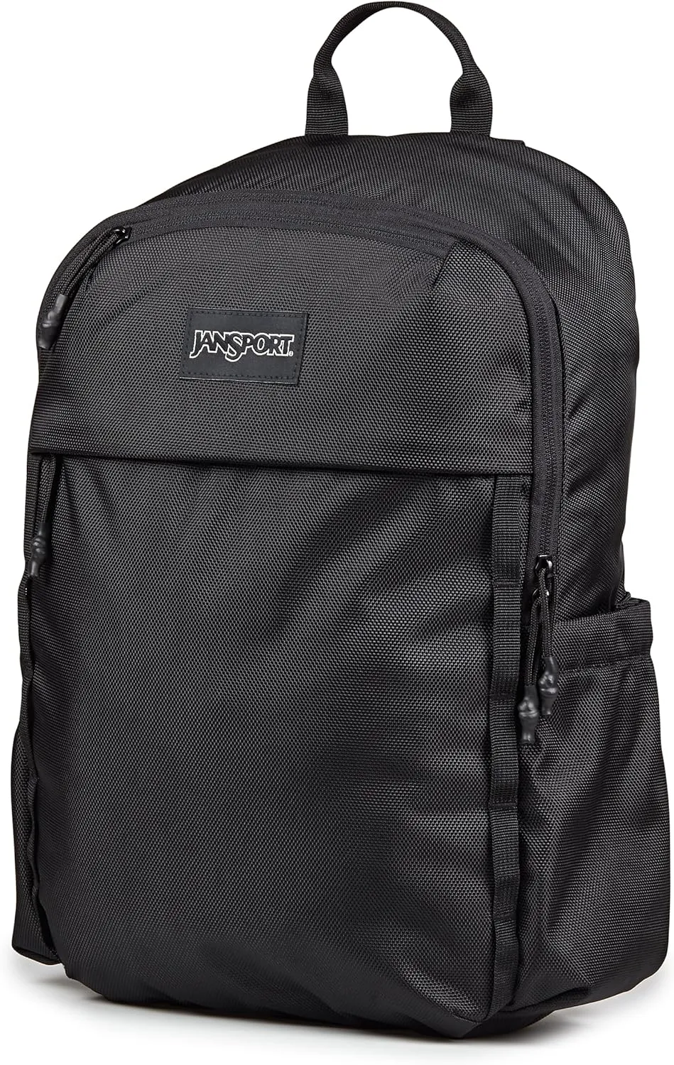 JanSport Venture Daypack – Travel Pack With Large Main Compartment, Padded Laptop Sleeve, Dual Water Bottle Pockets, and Attachment Buckles, Black