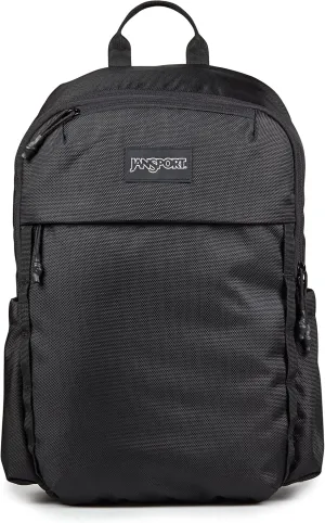 JanSport Venture Daypack – Travel Pack With Large Main Compartment, Padded Laptop Sleeve, Dual Water Bottle Pockets, and Attachment Buckles, Black