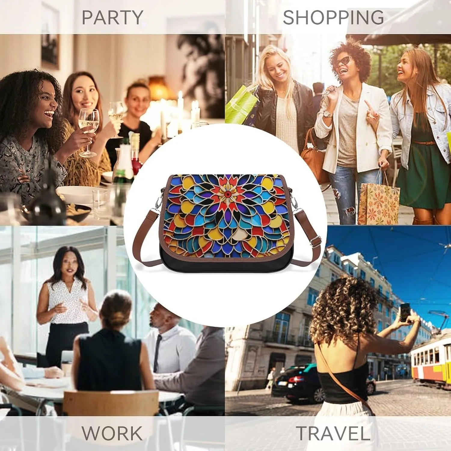 Japanese Sushi Shrimp Crossbody Bags for Women Travel Shoulder Bag Small Leather Cross Body Handbags