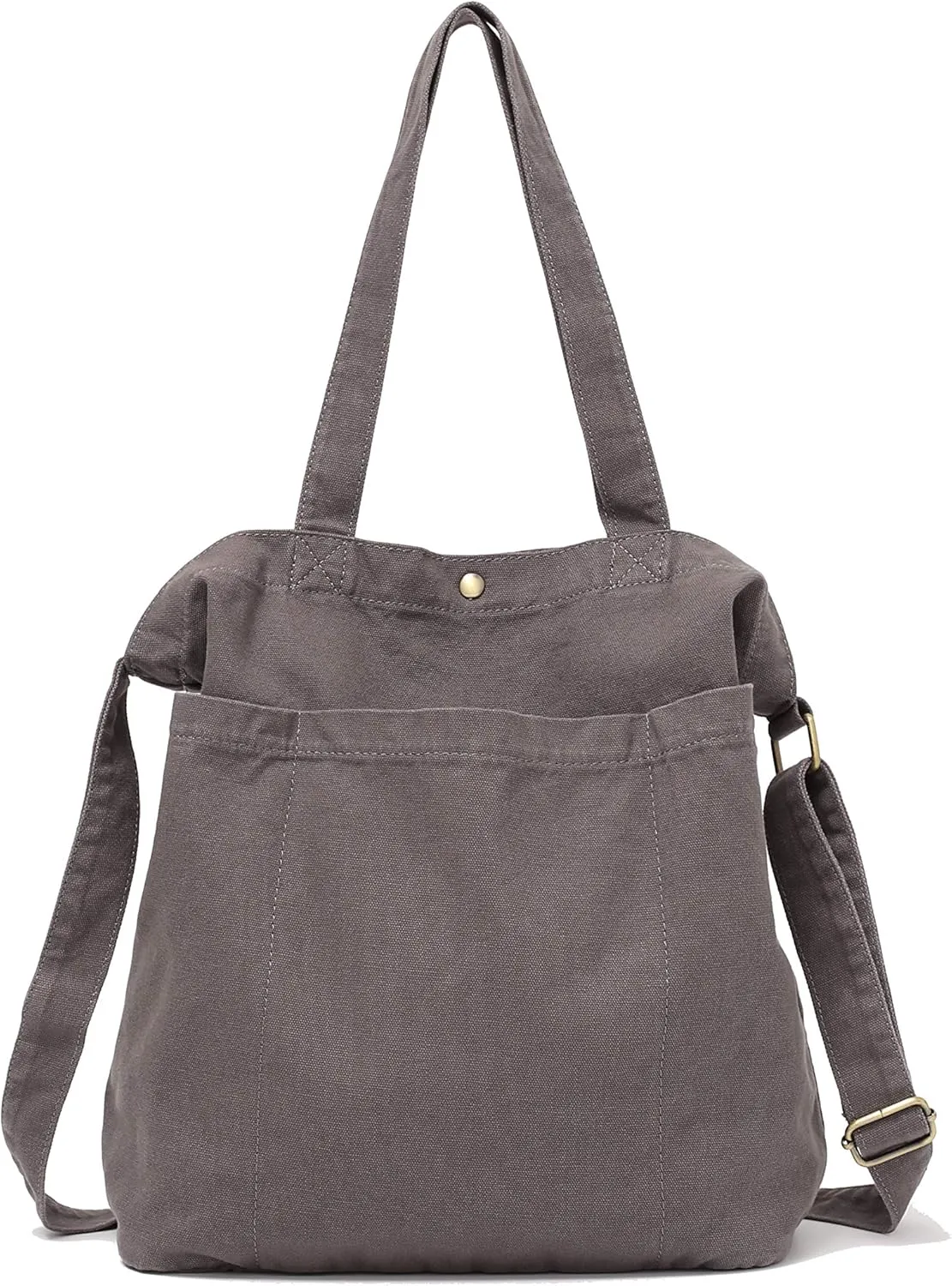 Jeelow Canvas Tote Handbag Shoulder Crossbody Bags Purses With Pockets For Men & Women