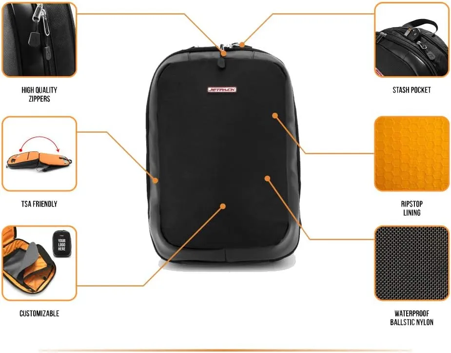 Jetpack Slim Backpack for DVS, Mobile, or Club DJ Gig Set, Bag Carry Laptop, Stand, Tablet, Headphone, Vinyl Records, USB Mobile Devices, Needle Case, Cables, Microphone & More. TSA Compliant (Black)