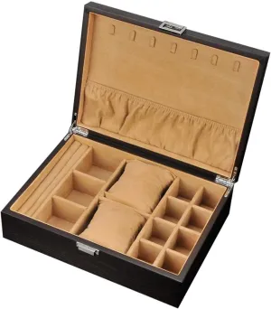 Jewelry Organizer Box Portable Jewelry Display Box Multi-Function Large-Capacity Accessory Holder Accessories Not Included Watch Cabinets (Color : Yellow, Size : 29.5228.5cm)