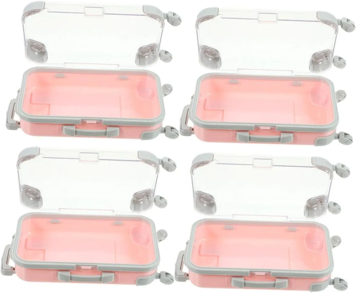 jojofuny 4Pcs Mini Makeup Storage Box Portable Makeup Holder Luggage Case Stylish Travel Containers for False Eyelashes Chic Design for Women and Soft Interior Protection