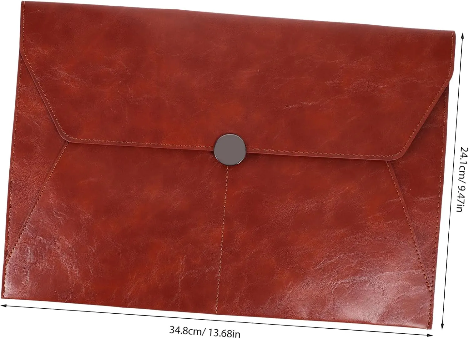 jojofuny Large Capacity Info Bag A4 Leather Document Folder Storage Case for Tax Files Contracts Bills