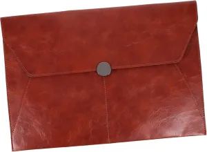 jojofuny Large Capacity Info Bag A4 Leather Document Folder Storage Case for Tax Files Contracts Bills