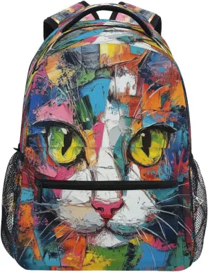 JSTEL Kid Cat Backpack,Elementary School Backpack Cat Kid Bookbag for Boy Girl Ages 5 to 13,02