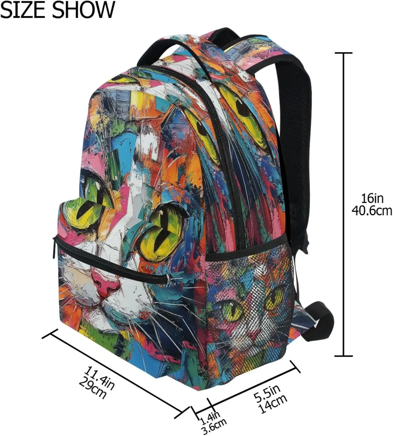 JSTEL Kid Cat Backpack,Elementary School Backpack Cat Kid Bookbag for Boy Girl Ages 5 to 13,02
