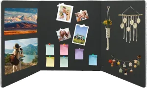 jxgzyy 3 Panel Trade Show Presentation Board Double Sided Tabletop Display Board 59" W x 24" H Trifold Poster Board with Storage Bag Folding Panel Display for School Conference and Exhibitions