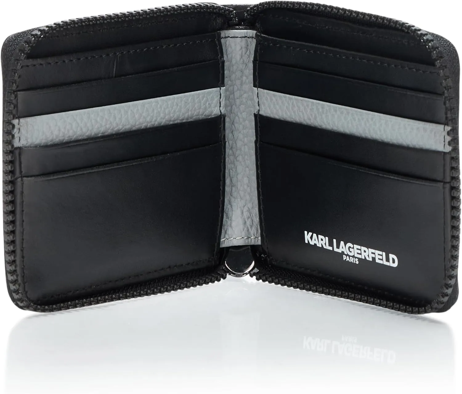 Karl Lagerfeld Paris Men's Leather Zip Around Wallet