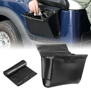 KEMIMOTO Golf Cart Trash Can, Universal PU Leather Golf Cart Seat Storage Bag with Water Bottle Pocket & Trash Bag, Compatible with EZGO, Club Car