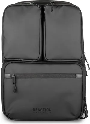 Kenneth Cole REACTION Ryder 17-Inch Coated Polyester Travel Laptop Backpack Bag, Black
