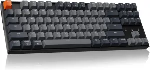 Keychron K8 Tenkeyless Wireless Mechanical Keyboard for Mac, White Backlight, Bluetooth, Multitasking, Type-C Wired Gaming Keyboard for Windows with Gateron G Pro Brown Switch