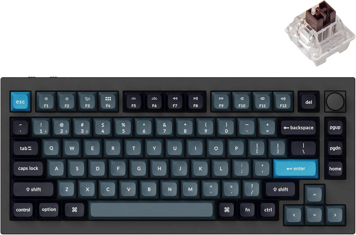 Keychron Q1 Pro Wireless Custom Mechanical Keyboard, QMK/VIA Programmable Full Aluminum 75% Layout Bluetooth/Wired RGB with Hot-swappable Keychron K Pro Brown Switch Compatible with Mac Windows Linux