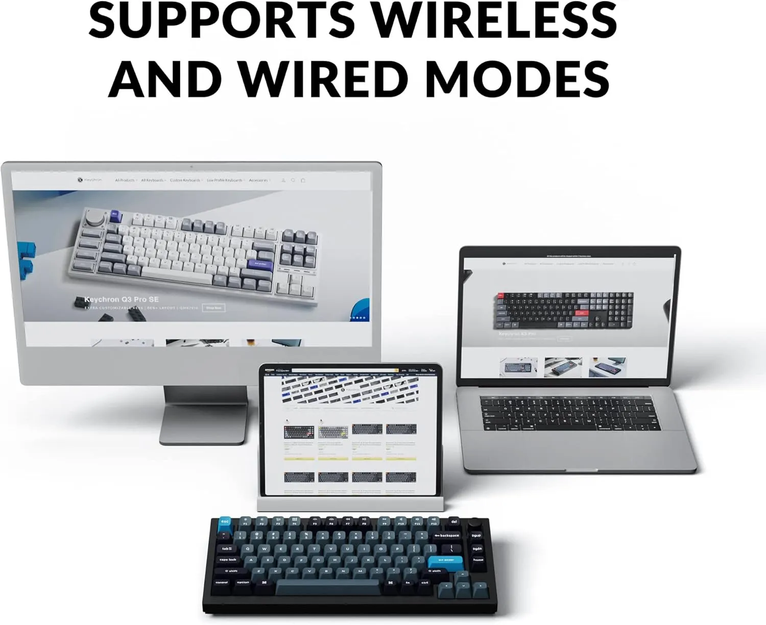 Keychron Q1 Pro Wireless Custom Mechanical Keyboard, QMK/VIA Programmable Full Aluminum 75% Layout Bluetooth/Wired RGB with Hot-swappable Keychron K Pro Brown Switch Compatible with Mac Windows Linux