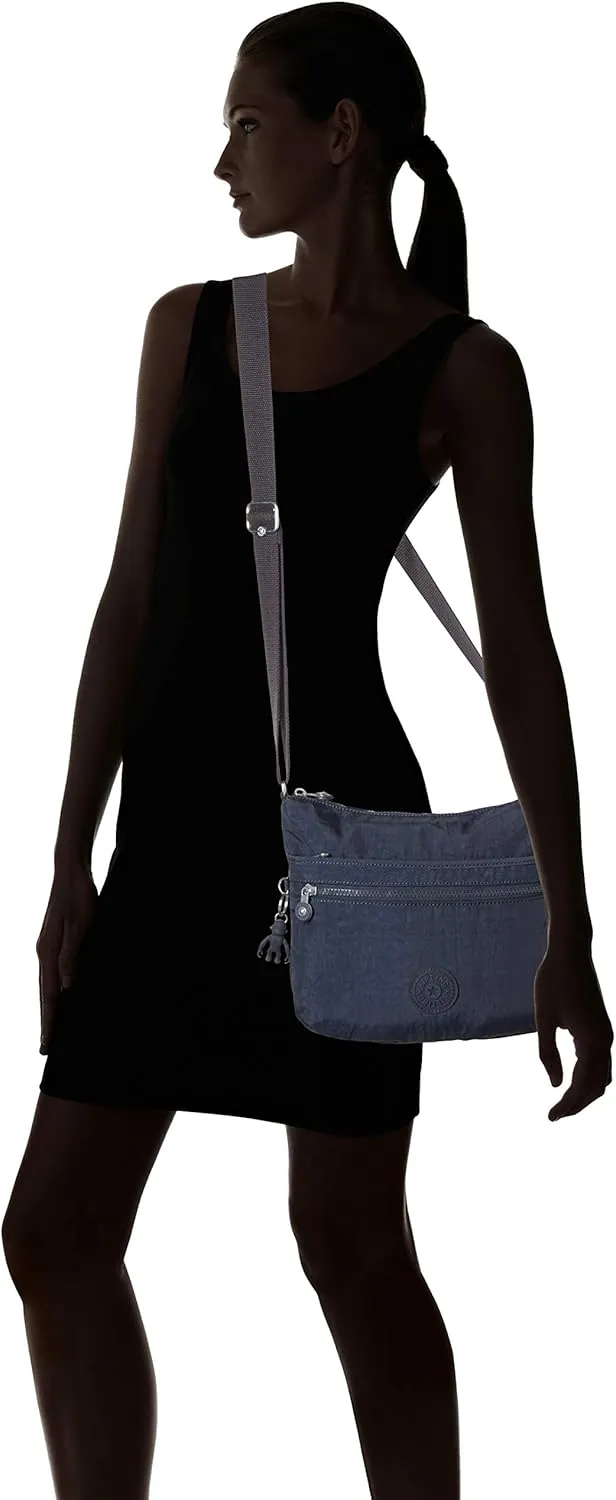 Kipling Womens Arto Bag, Lightweight Everyday Purse, Casual Nylon Shoulder Crossbody Bag, Blue Bleu 2, 11.25 L X 10.25 H X 1.5 D US