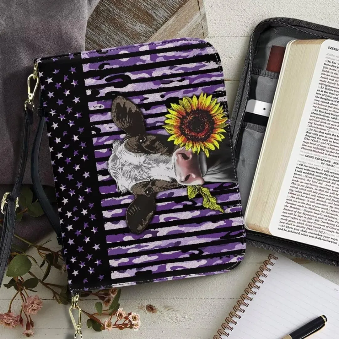 Kuiaobaty Bible Cover PU Leather Bible Protective Cover Zipper Bible Cases for Women Men