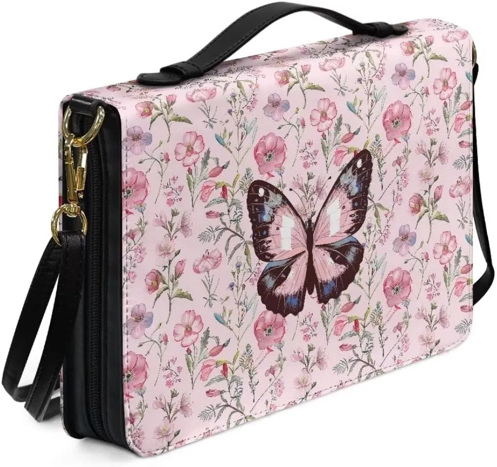 Kuiaobaty Bible Cover PU Leather Bible Protective Cover Zipper Bible Cases for Women Men