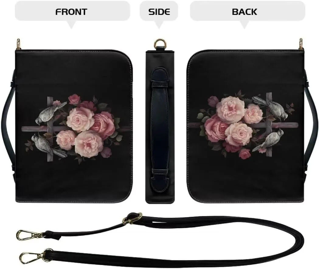 Kuiaobaty Bible Cover PU Leather Bible Protective Cover Zipper Bible Cases for Women Men