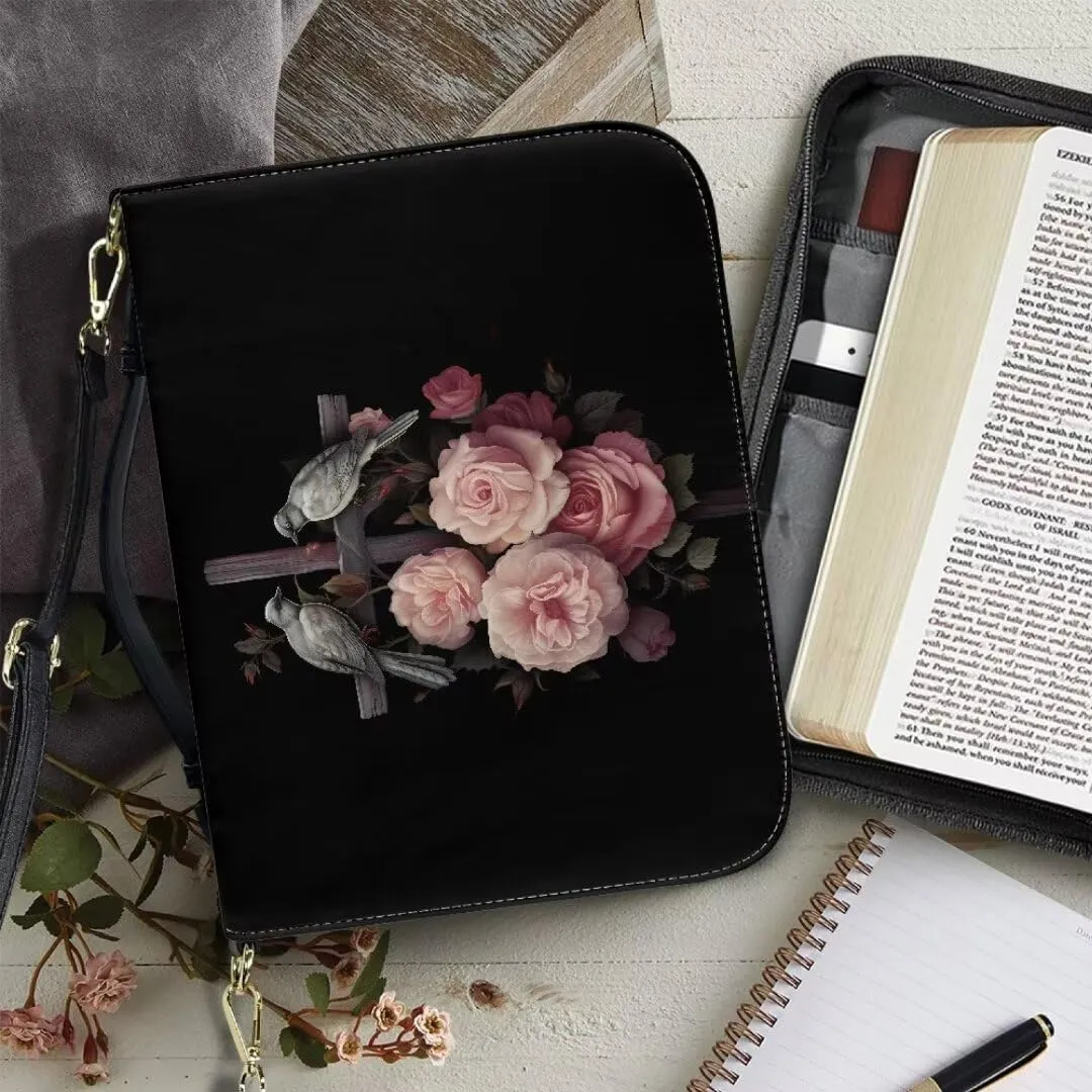 Kuiaobaty Bible Cover PU Leather Bible Protective Cover Zipper Bible Cases for Women Men