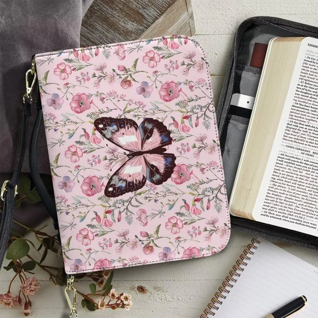 Kuiaobaty Bible Cover PU Leather Bible Protective Cover Zipper Bible Cases for Women Men