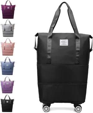 Kulken Travel Bag with Wheels, 2025 New Large Capacity Travel Bag - Universal Wheel Removable (wheel-equipped, Black)