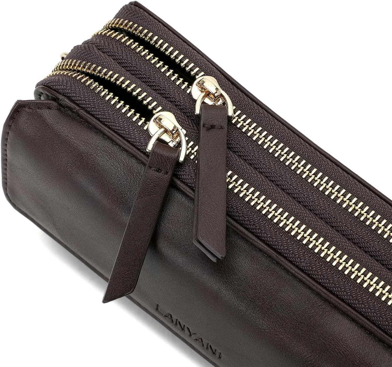 Lanyani RFID Crossbody Wallet Wristlet Purse with Phone Pocket For Women Vegan Leather