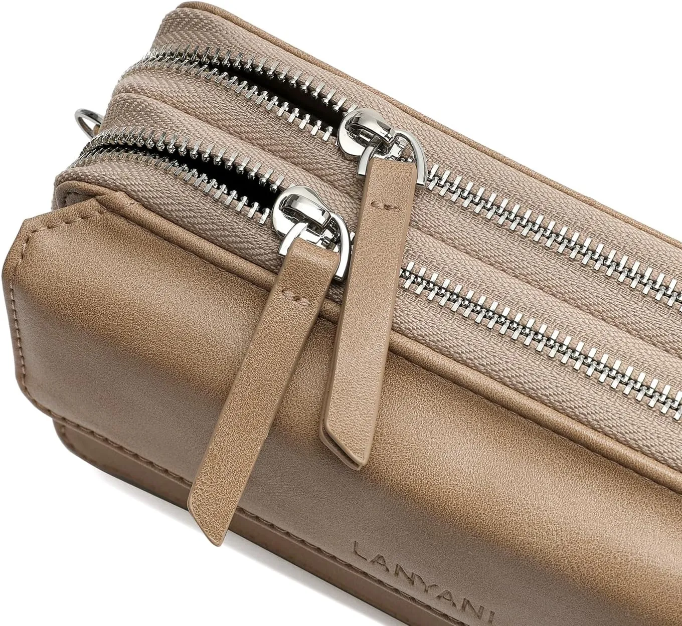 Lanyani RFID Crossbody Wallet Wristlet Purse with Phone Pocket For Women Vegan Leather