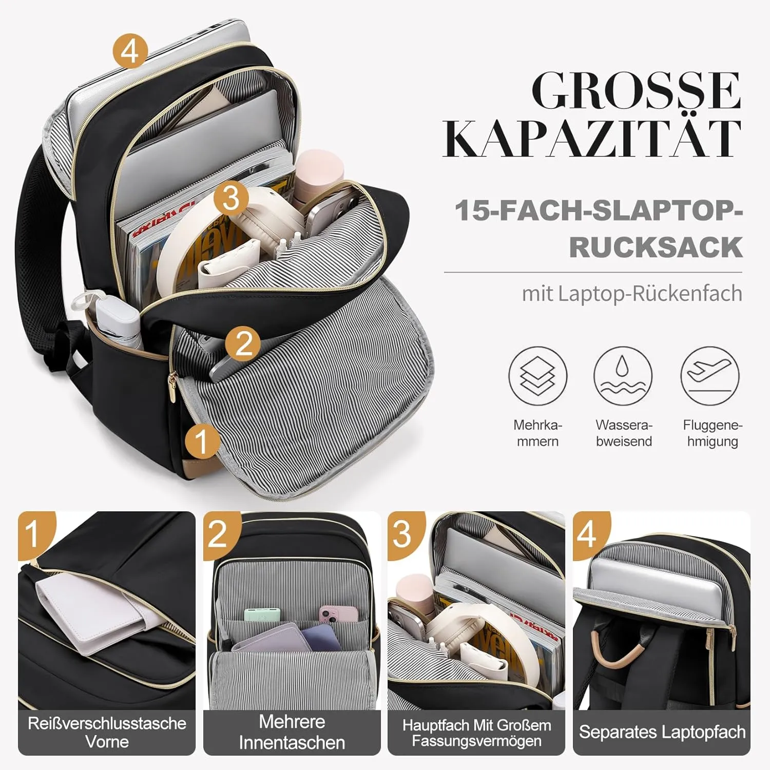 Laptop Backpack for Women 16 Inch Work Bag with Laptop Compartment Large Travel College Backpack