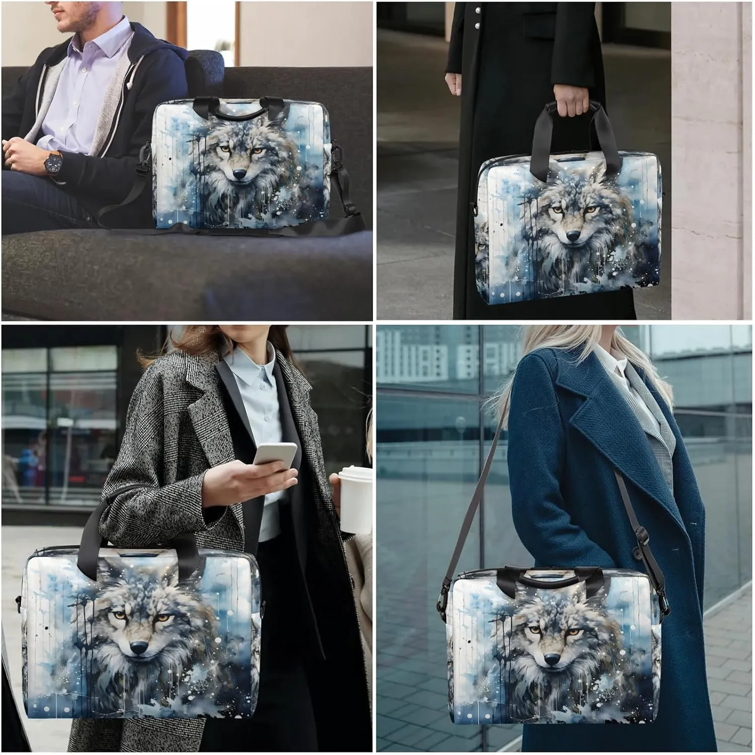 Laptop Bag 15.6 Inch Laptop Sleeve Case with Shoulder Straps Computer Slim Briefcase for Men and Women