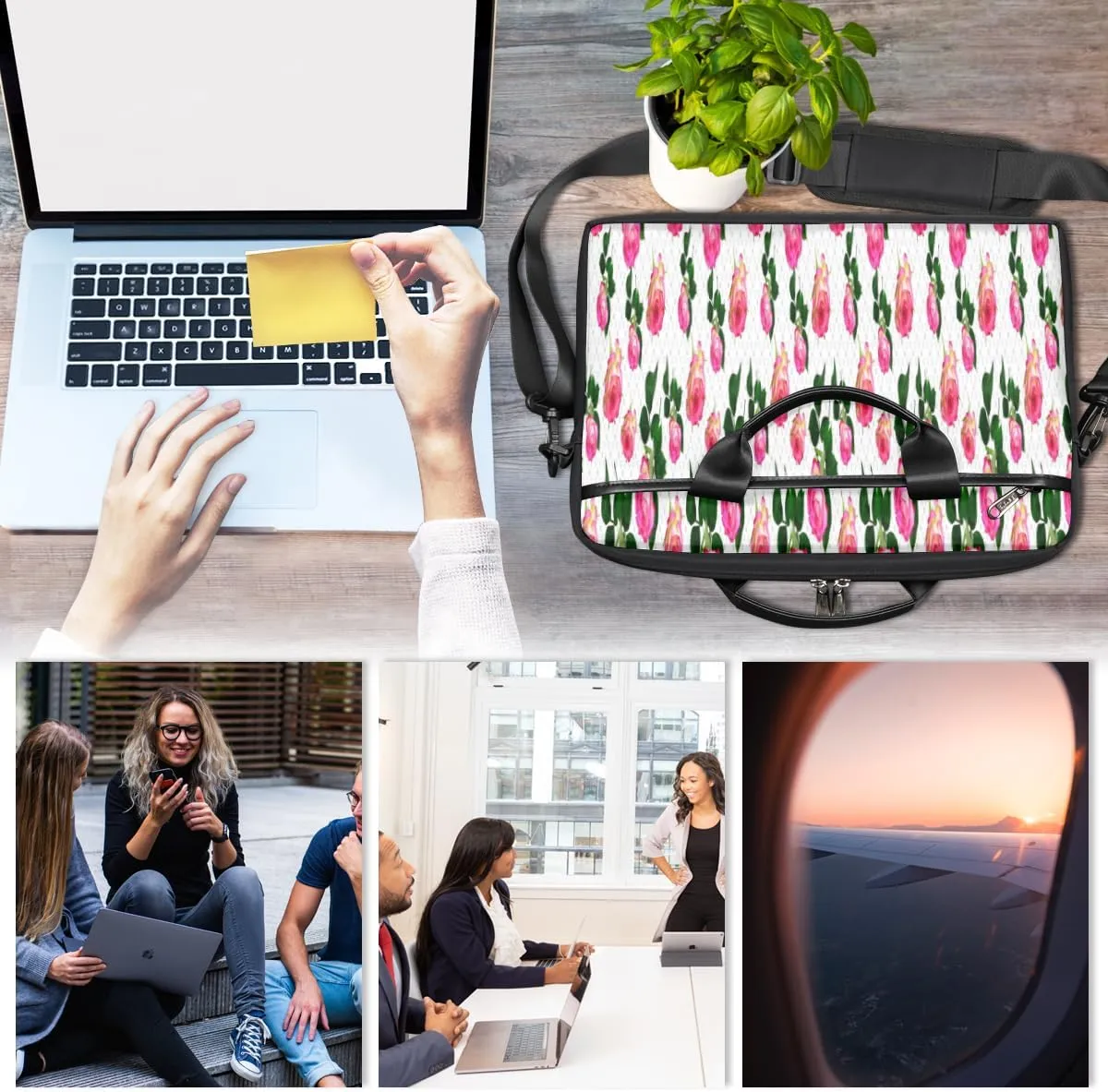 Laptop Bag Case Shoulder Messenger Carrying Bag 13 14 15 Inch Waterproof Computer Sleeve Cover