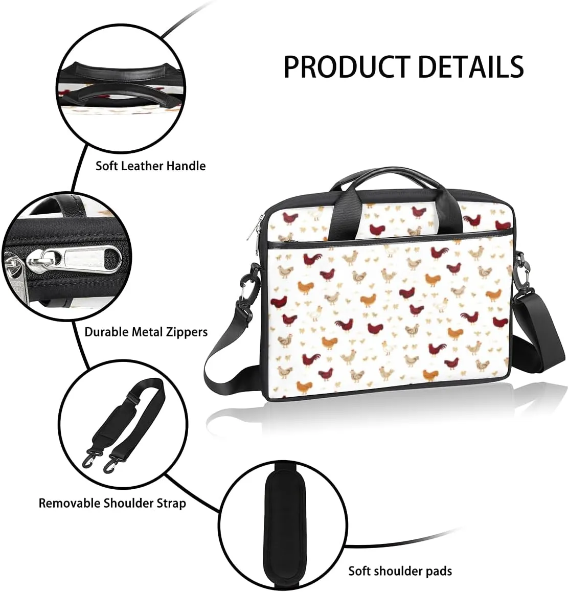 Laptop Bag Case Shoulder Messenger Carrying Bag 13 14 15 Inch Waterproof Computer Sleeve Cover