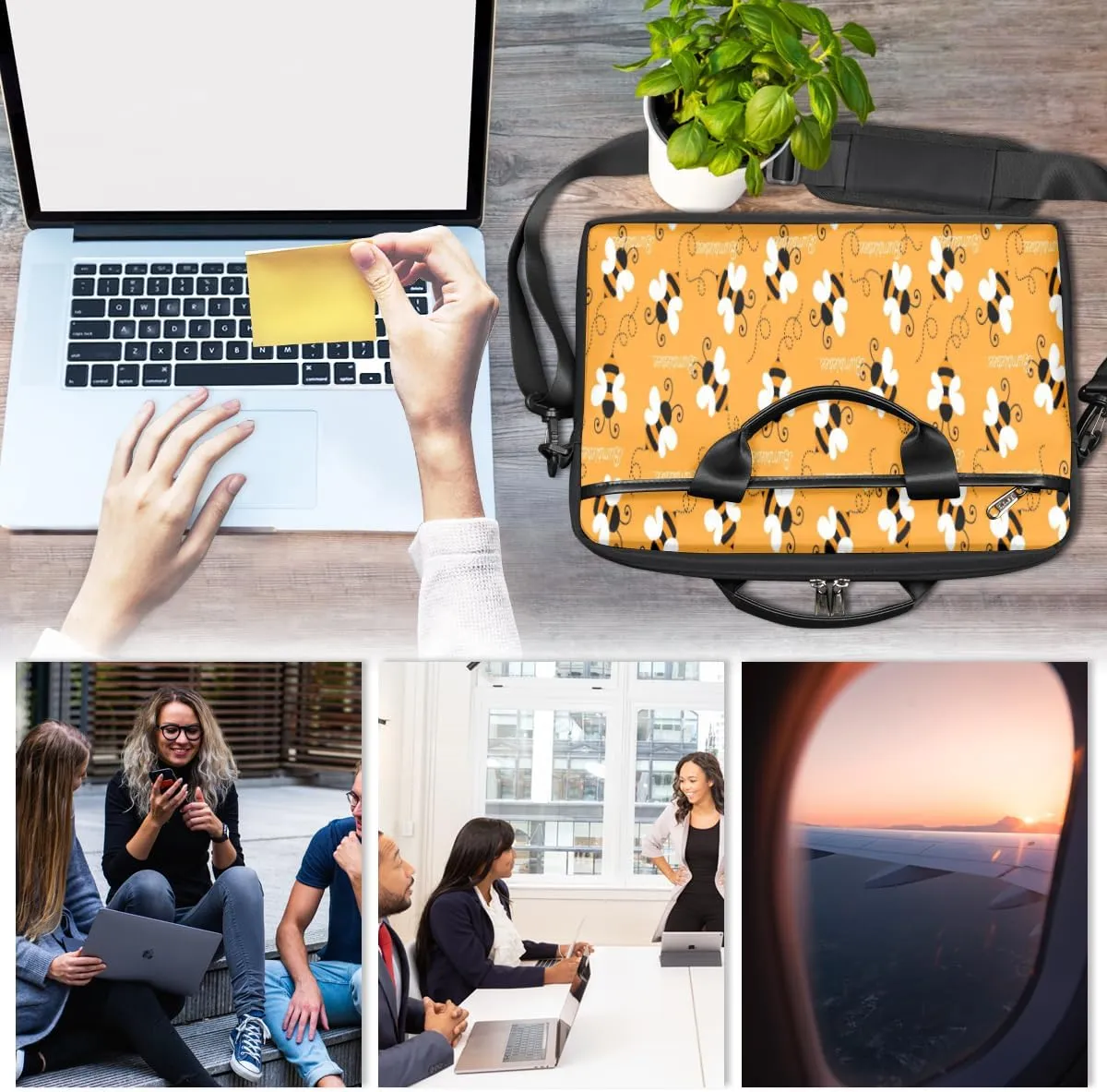 Laptop Bag Case Shoulder Messenger Carrying Bag 13 14 15 Inch Waterproof Computer Sleeve Cover