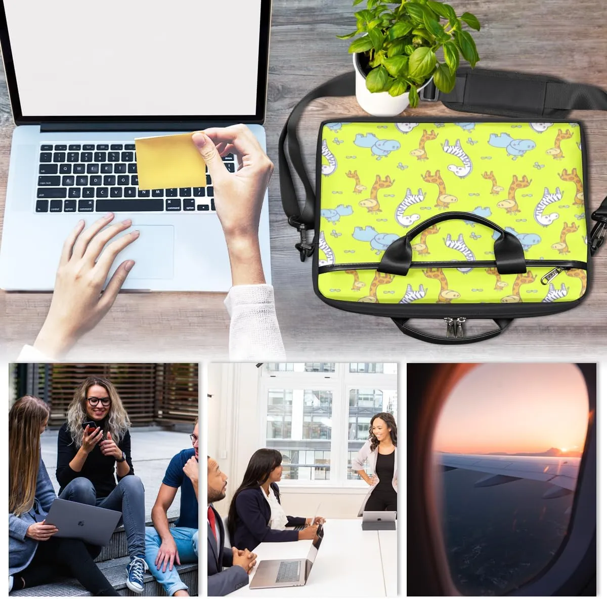 Laptop Bag Case Shoulder Messenger Carrying Bag 13 14 15 Inch Waterproof Computer Sleeve Cover