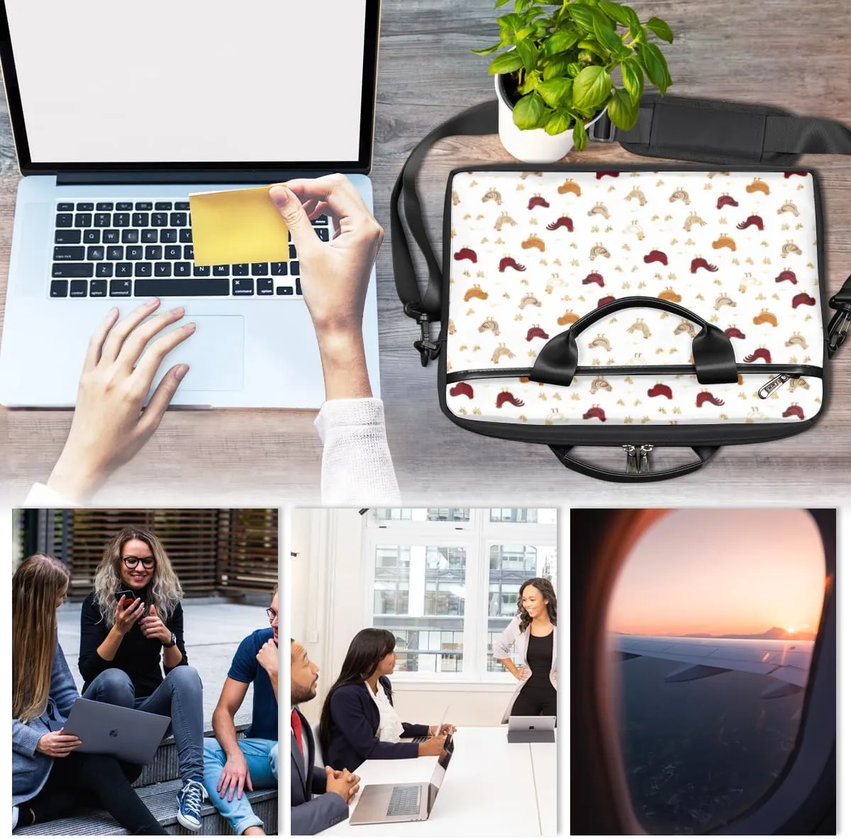 Laptop Bag Case Shoulder Messenger Carrying Bag 13 14 15 Inch Waterproof Computer Sleeve Cover
