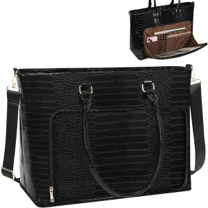 Laptop Bag for Women 17 Inch Stand-up Business Briefcase Office Work Bag Large Teacher Tote Bag Computer Bag with Compartment and Shoulder Strap Gifts for Women Handbag Satchel