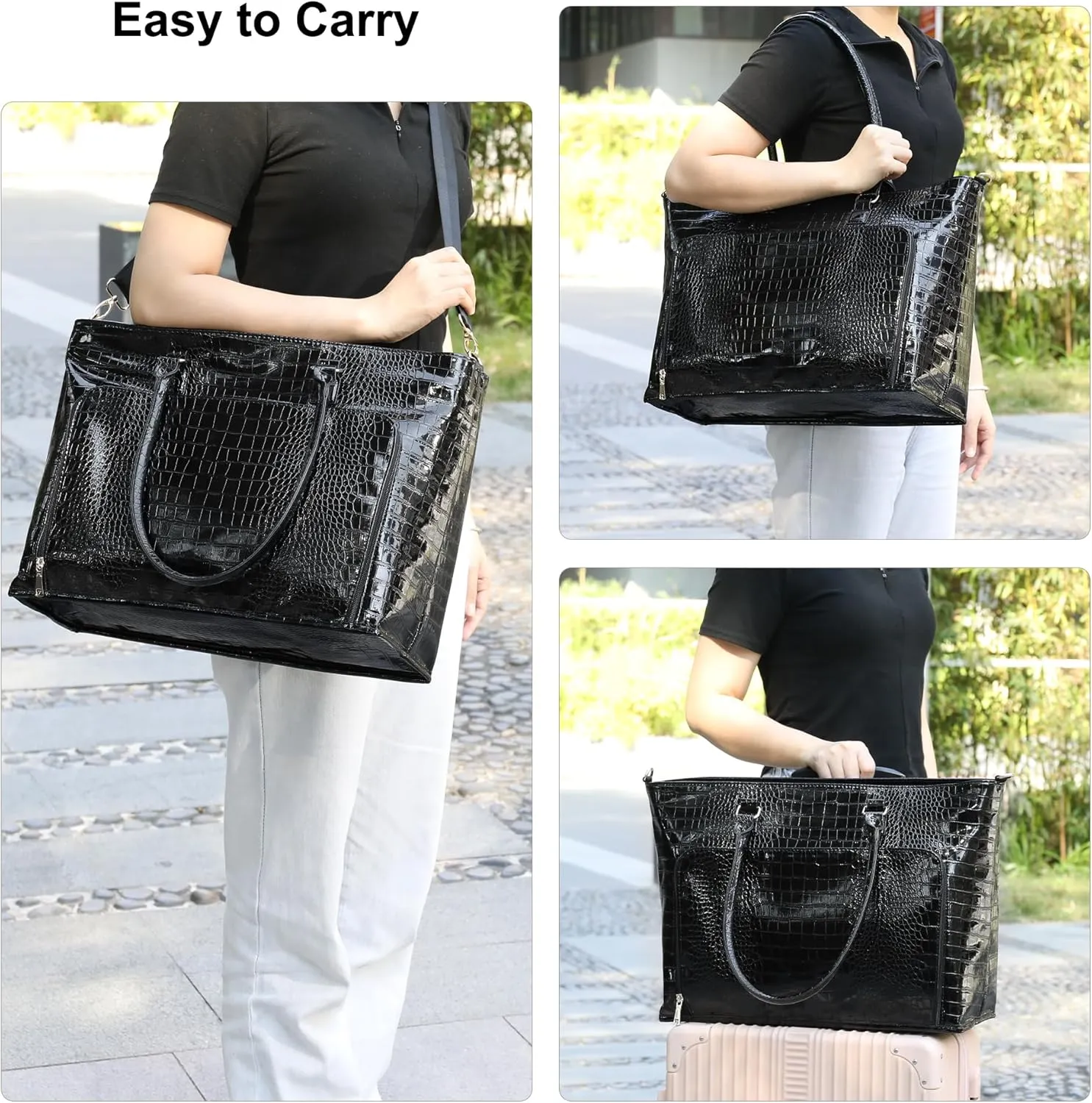 Laptop Bag for Women 17 Inch Stand-up Business Briefcase Office Work Bag Large Teacher Tote Bag Computer Bag with Compartment and Shoulder Strap Gifts for Women Handbag Satchel