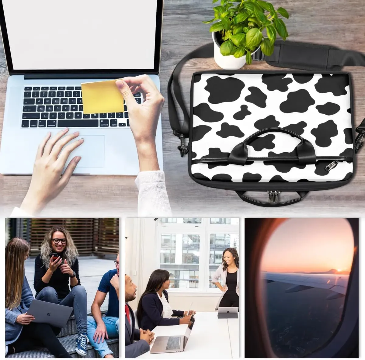 Laptop Bag Waterproof Laptop Shoulder Bag with Adjustable And Removable Shoulder Strap Fits Laptop 13-15.6 Inch
