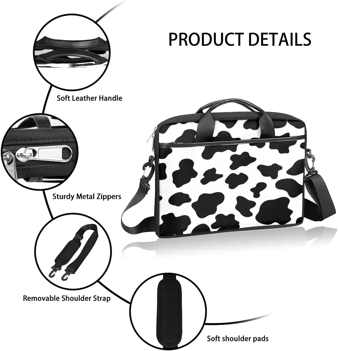 Laptop Bag Waterproof Laptop Shoulder Bag with Adjustable And Removable Shoulder Strap Fits Laptop 13-15.6 Inch