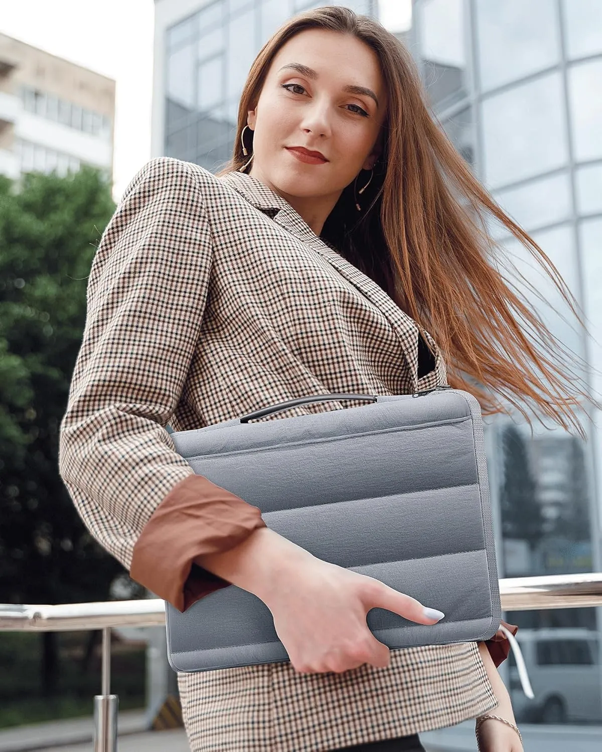 Laptop Carrying Case 16 Inch Compatible with MacBook, Dell, HP, Lenovo, ASUS Notebook, Laptop Bag with 2 Pockets & Handle, Lightweight & Water-Resistant, Gray