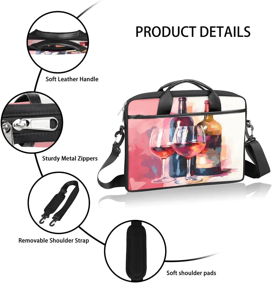 Laptop Shoulder Bag for 13-15 Inch Waterproof Laptop Sleeve Case Bag Slim Computer Carry Case Computer Cases for Laptops