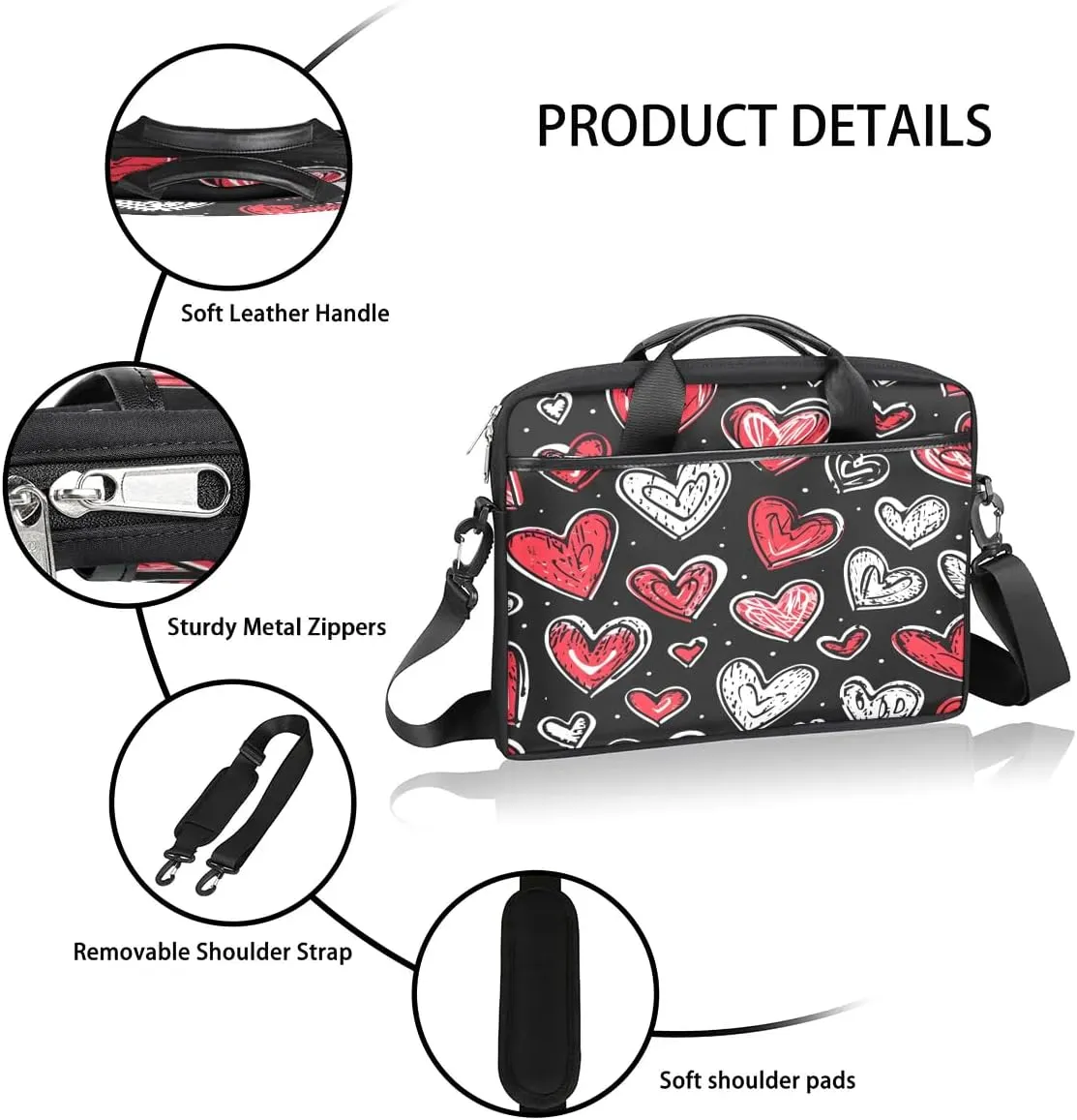 Laptop Shoulder Bag for 13-15 Inch Waterproof Laptop Sleeve Case Bag Slim Computer Carry Case Computer Cases for Laptops