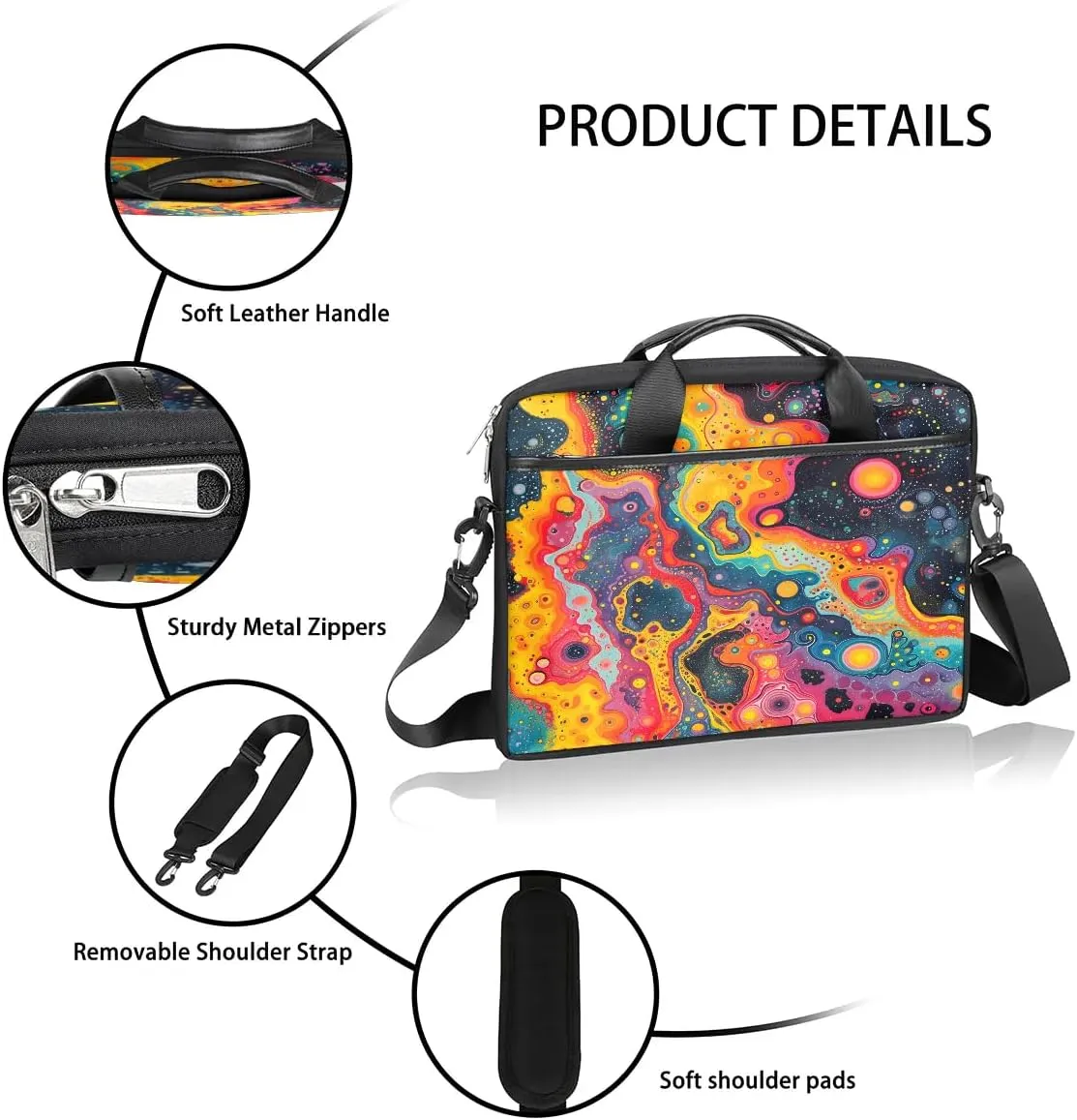 Laptop Shoulder Bag for 13-15 Inch Waterproof Laptop Sleeve Case Bag Slim Computer Carry Case Computer Cases for Laptops