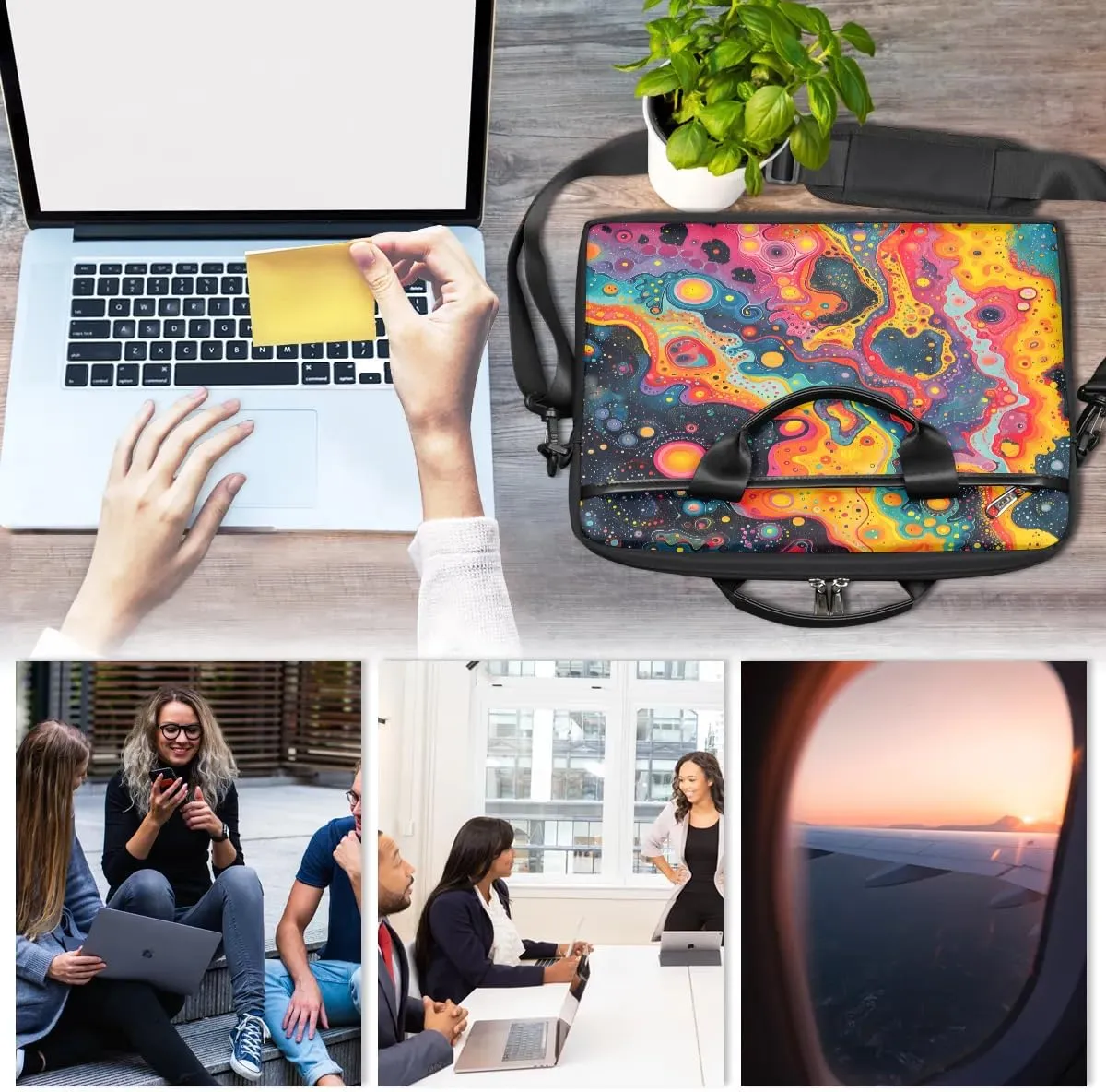 Laptop Shoulder Bag for 13-15 Inch Waterproof Laptop Sleeve Case Bag Slim Computer Carry Case Computer Cases for Laptops