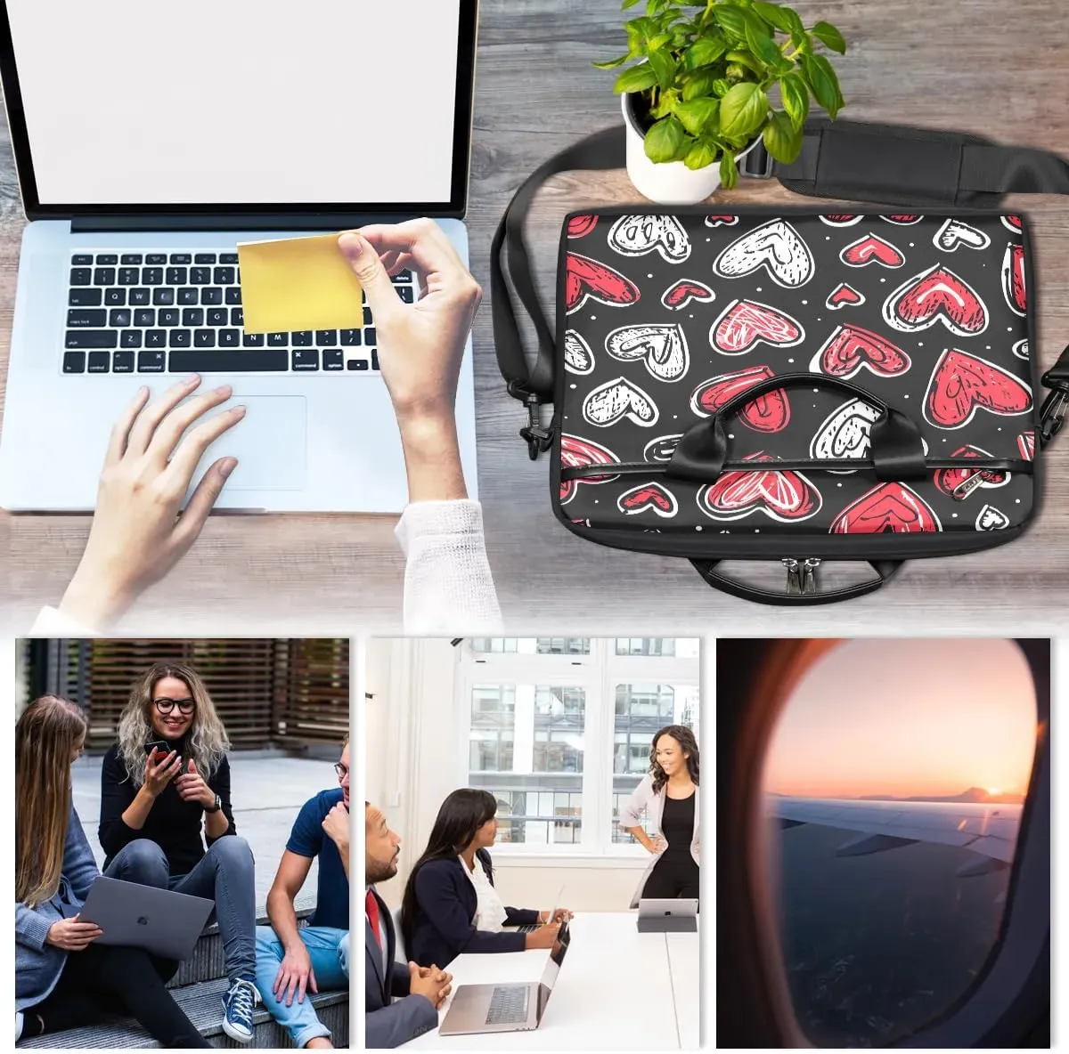 Laptop Shoulder Bag for 13-15 Inch Waterproof Laptop Sleeve Case Bag Slim Computer Carry Case Computer Cases for Laptops