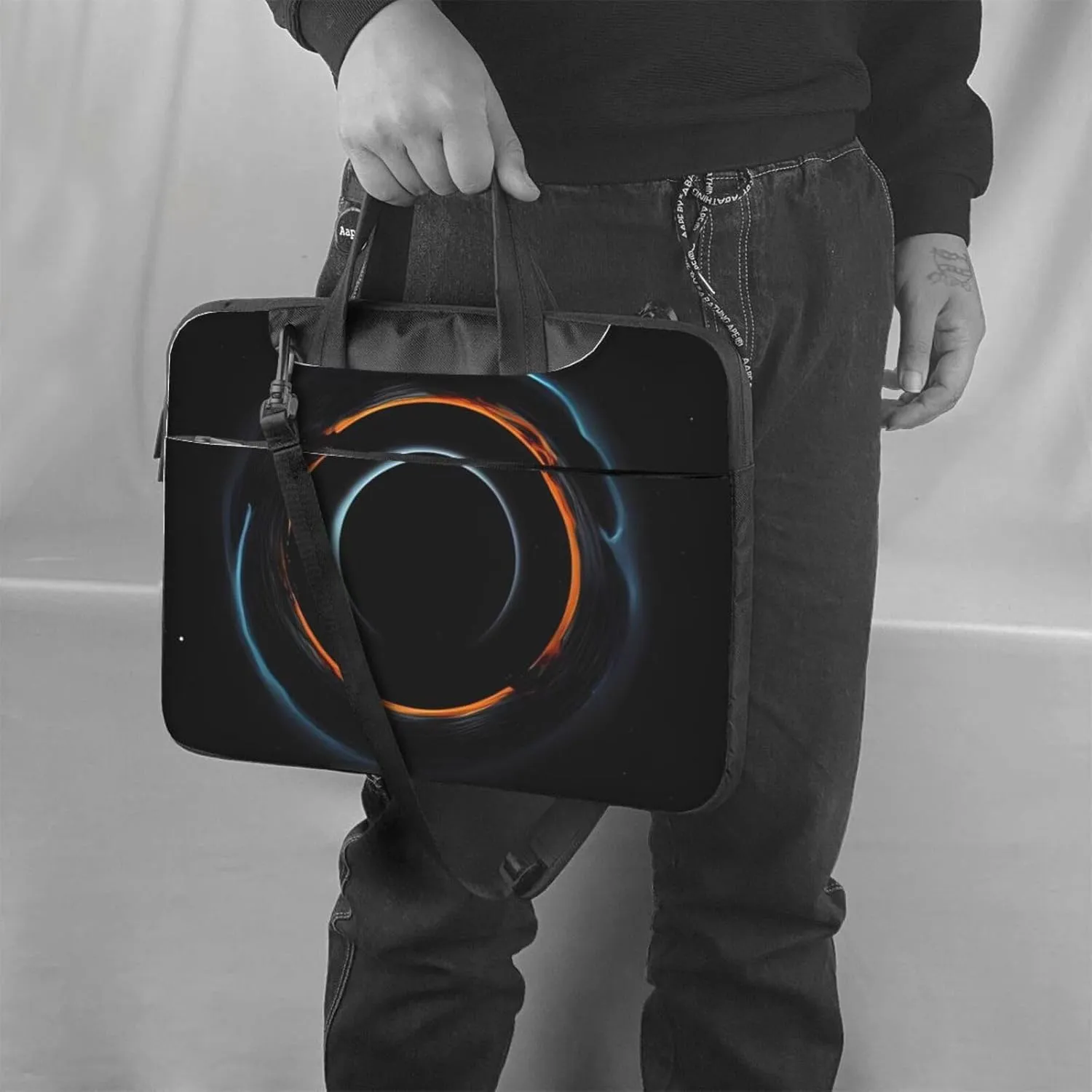 Laptop Shoulder Bag Messenger Bag for Men Women Mysterious Cosmic Black Holes Laptop Bag Computer Bag