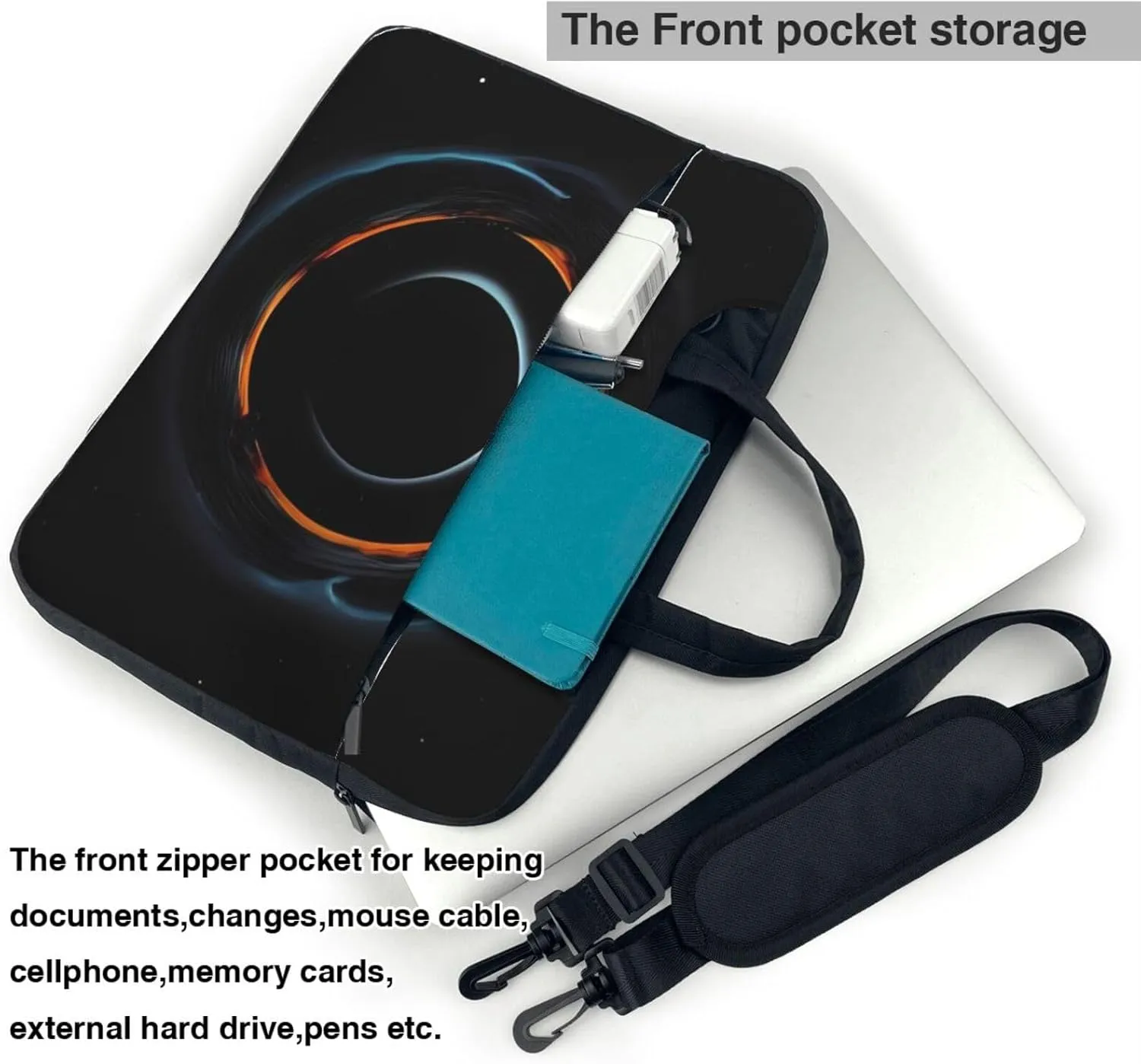 Laptop Shoulder Bag Messenger Bag for Men Women Mysterious Cosmic Black Holes Laptop Bag Computer Bag