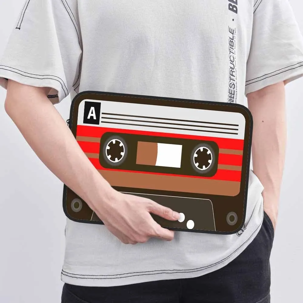 Laptop Sleeve Bag 15.4 15.6 Inch,Colorful Retro Audio Cassettes Tape Music Protective Polyester Computer Cases Laptop Cover Briefcase Bag Tablet Travel Cover